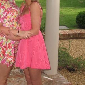 Hemline pink dress